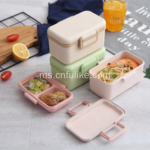 Lapisan Double Lapisan Bamboo Fiber Bento Lunch Box